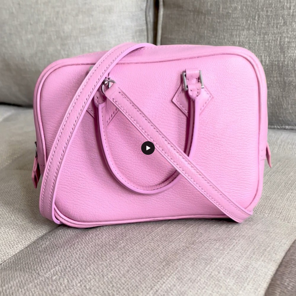 Mauve Slyvestre Chèvre Goatskin Mini Plume Style Cross-body bag